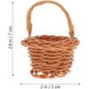 ABOOFAN 10 Pcs Mini Woven Baskets with Handles Miniature Flower Basket Wicker Picnic Basket Tiny Party Favor Container Farmhouse Decor for Crafts