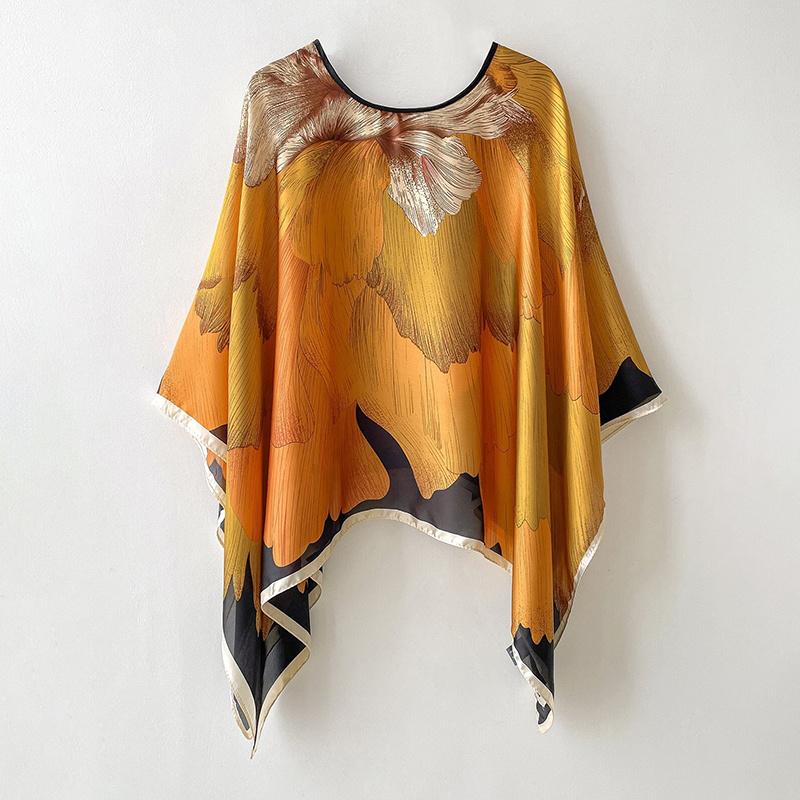 Shawls Summer Beach Sexy Women Fashion Print Chiffon Smock Bikini Cover Up Loose Blouse Sunscreen Comfortable Poncho Hot