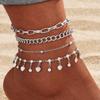 Retro Multi-layer Butterfly & Star Fishbone Women's Tassel Anklet Set
