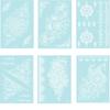 6 Sheets Lasting Mandala Temporary Tattoos Glow In the Dark Lace Fake Tattoos  Arm
