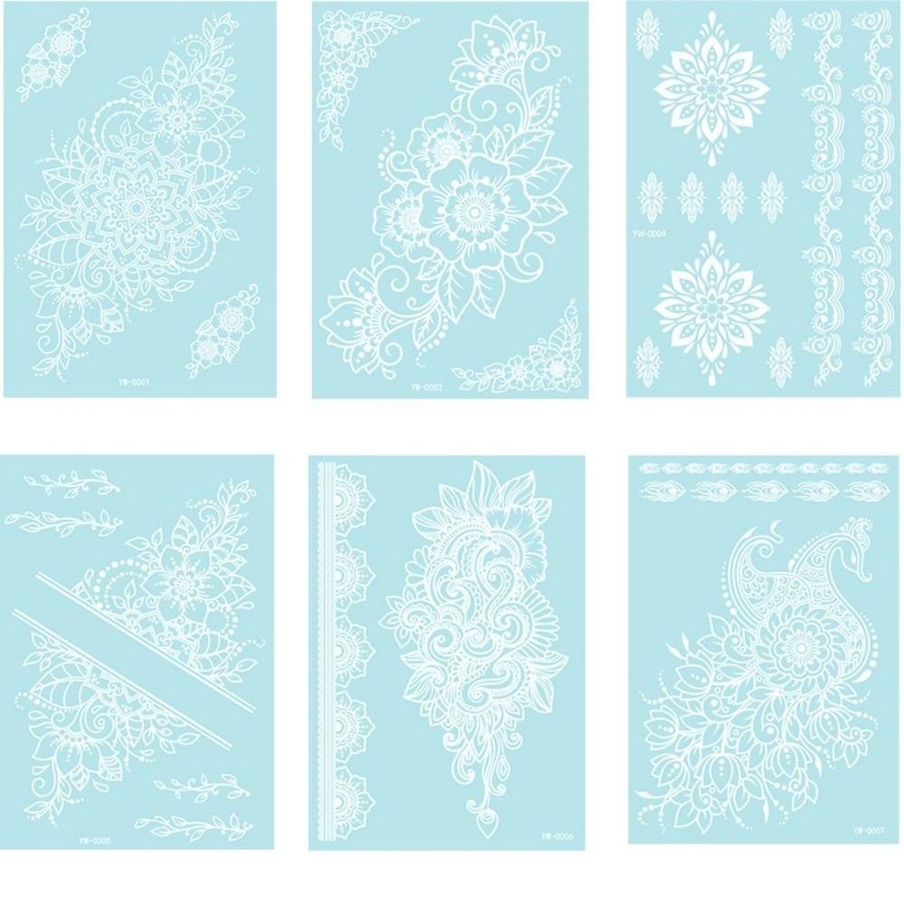 6 Sheets Lasting Mandala Temporary Tattoos Glow In the Dark Lace Fake Tattoos  Arm