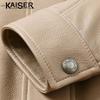 KAISER Men's Stand-Collar Lambskin Leather Jacket