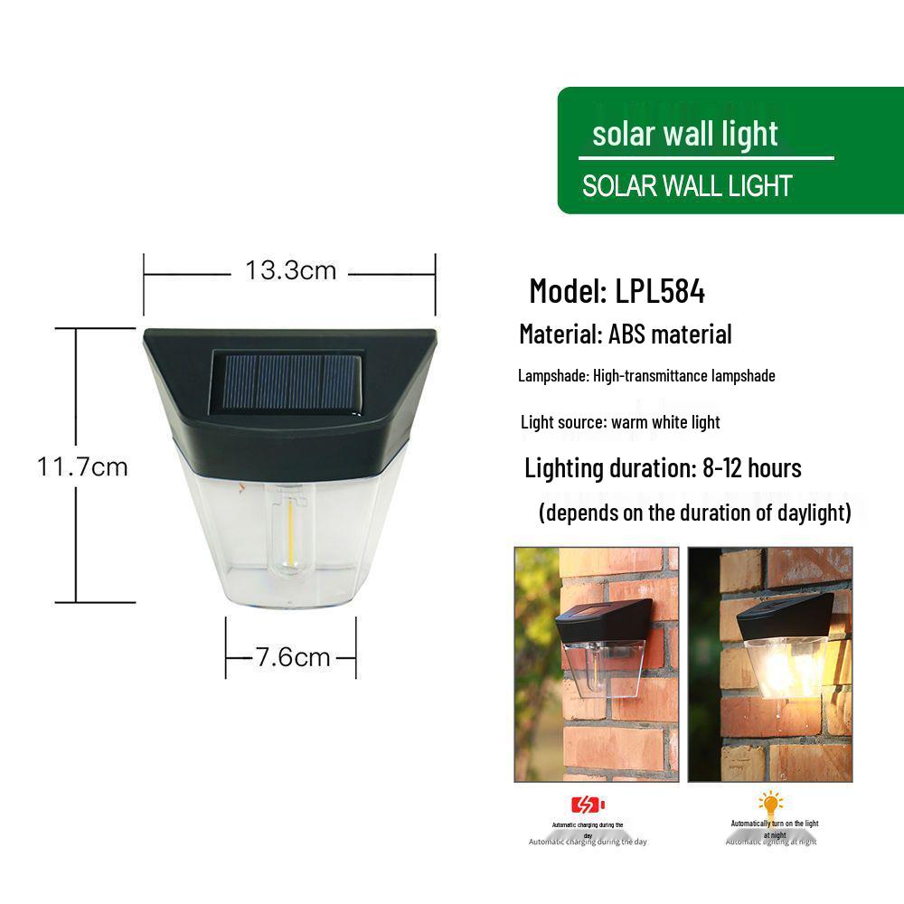 

Outdoor Solar Courtyard Wall Lights for Yard, Balcony, Fences, and Gates