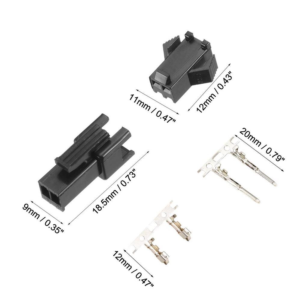 uxcell Housing Connector Crimp Terminal Connector 2pin 2.54mm Connector Housing Connector Terminal - SM