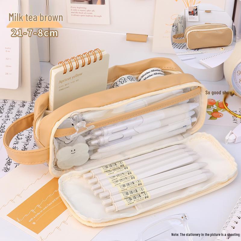 Stylish Candy Color Large-Capacity Pencil Case for School Students