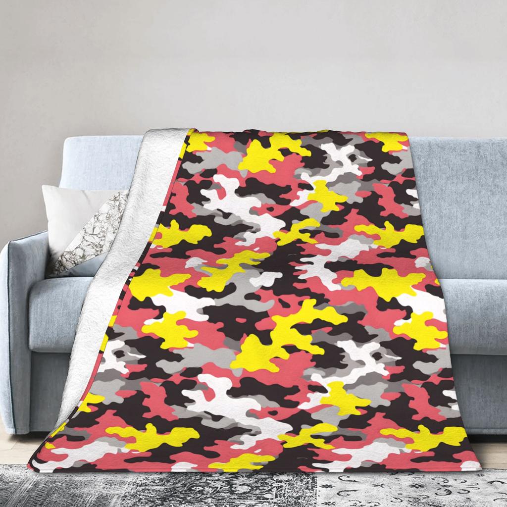 Camo Camouflage Blanket Flannel Winter Portable Lightweight Throw Blanket for Bed Travel Bedspreads