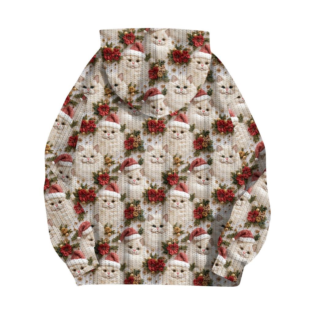 Women's Fashion Jacket Casual Printed Long-sleeved Hooded Cardigan Sweatshirts