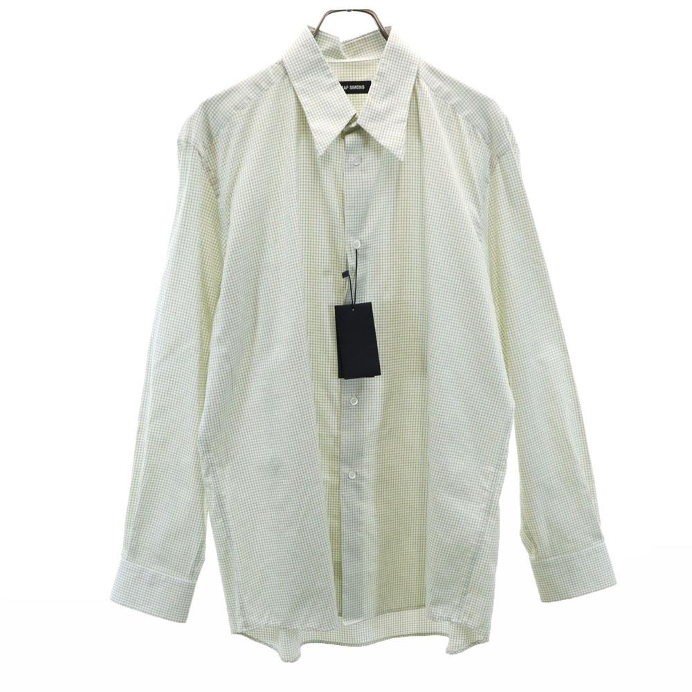 

unused RAF SIMONS Check Pattern Long sleeve shirt 48 White etc. Men s Used