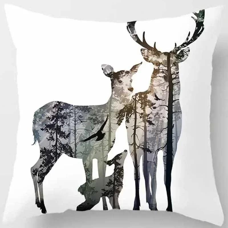 Animal Outline Pattern Decorative Pillow Cover Car Sofa Square Cushion Pillow Cover