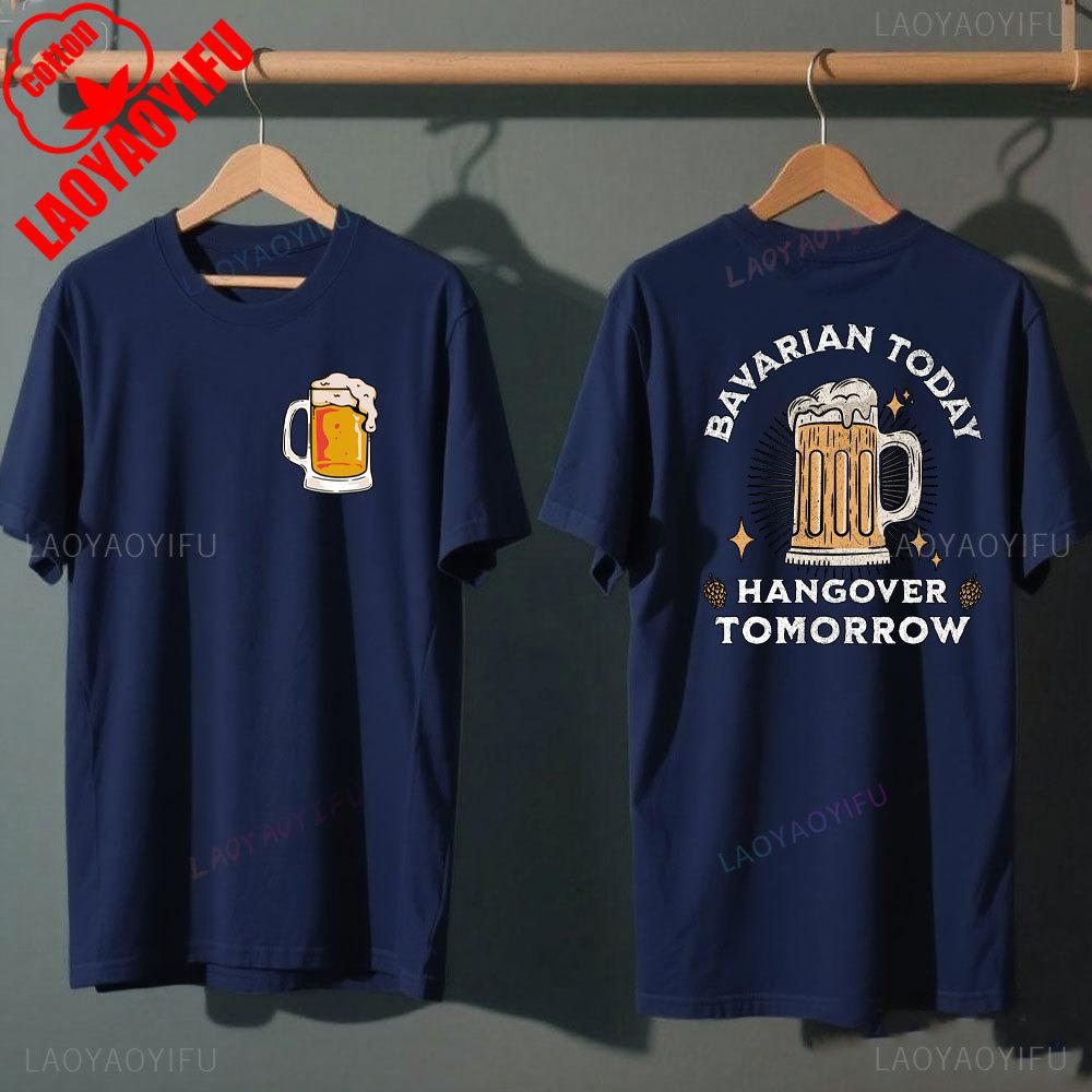 Oktoberfest Bavarian Beer Festival T Shirt Unisex Funny German Party Outfit Short Sleeve Top With Pretzel And Sausage Design