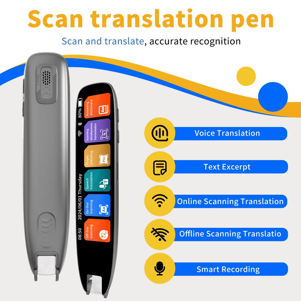 Translation Pen Reading Pen for Dyslexia 142 Translator Pen Language Translator Device Pen Language Pen Scan To Text Scanner WIFI Smart Reading Pen