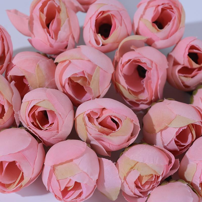 20Pcs 3cm Silk Roses Artificial Flowers Home Decor Summer Wedding Decoration Fake Flowers Bride Carfts Wreath Gifts Accessories