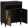 Black Sideboard with Shelf 60 x 33 x 75 cm Solid Mango Wood