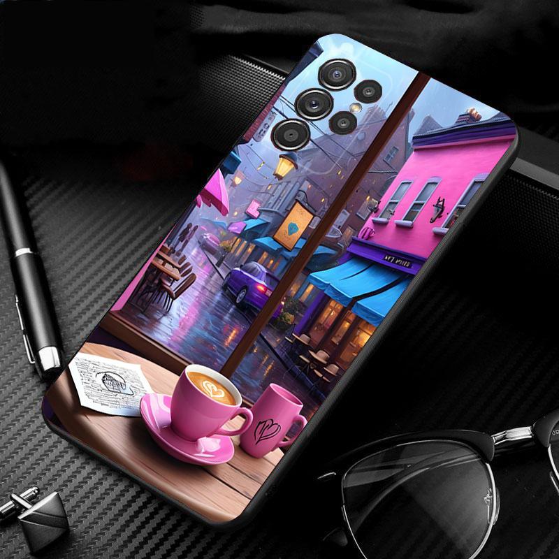 

Phone Case For Samsung Galaxy S25 S24 S23 S22 S21 Ultra S24 S23 S22 S21 S25 Plus S24 S20 FE Coffee Cafe night Aesthetic S25Ultra