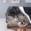 Wild Horse Run Blankets Velvet Autumn/Winter Galloping Animal Lovers Portable Lightweight Throw Blanket for Bed Office Rug Piece