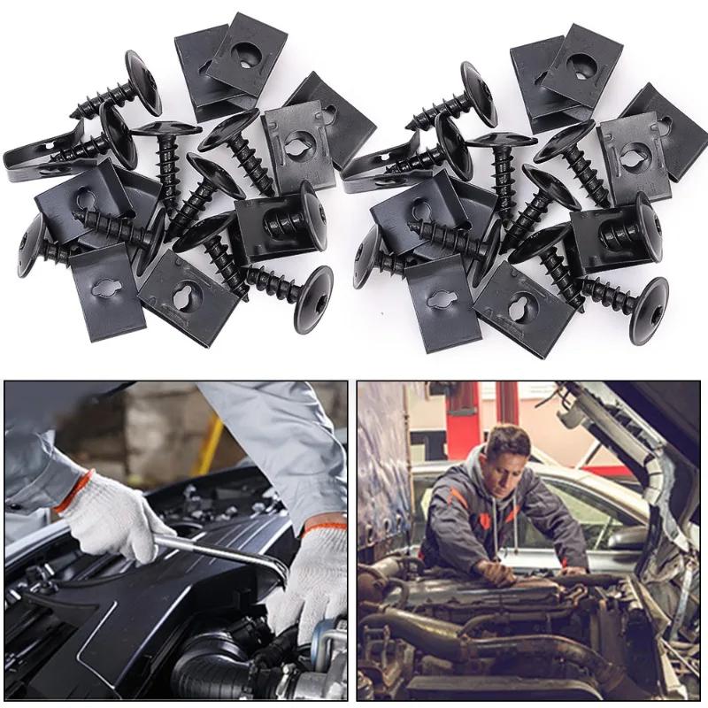 Auto Self-tapping Screw Fasteners Car Metal U-shaped Spacers Self-Tapping Screws Kit Auto Motorcycle Modification Accessories