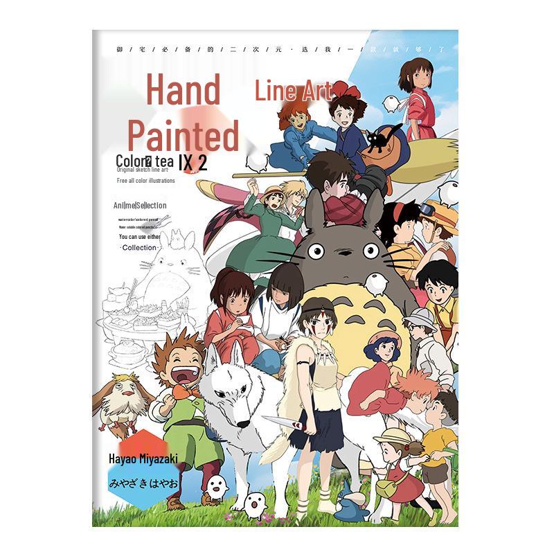 Hand-Drawn Anime Coloring Book: Line Art from One Piece, Naruto, Demon Slayer, Identity V, and Conan