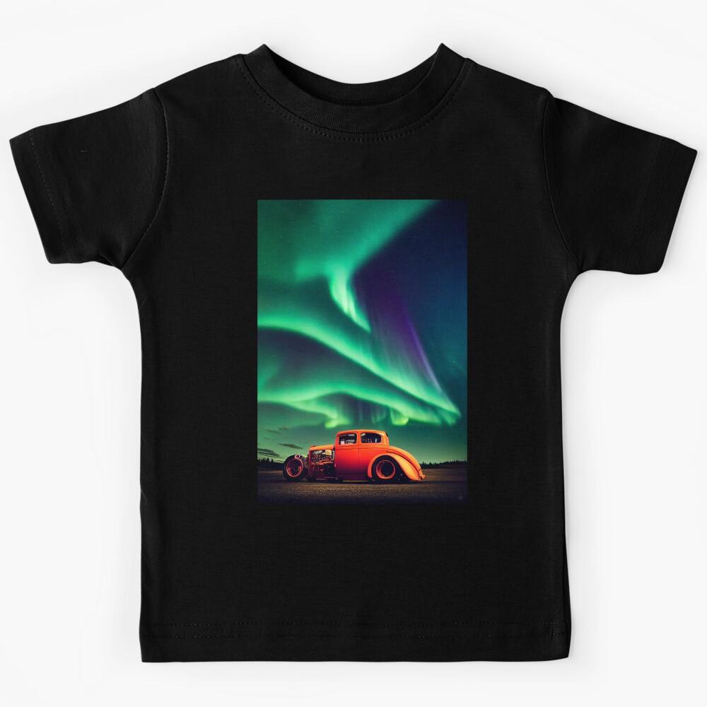 Hot Rod under Aurora, a perfect gift for all American Hot Rod fans #1 Kids T-Shirt 160