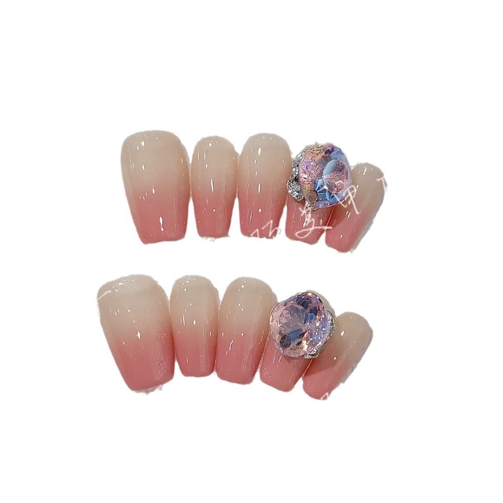 Daily Simple Short Armor Natural Smudge Gradient Nude Pink Diamond