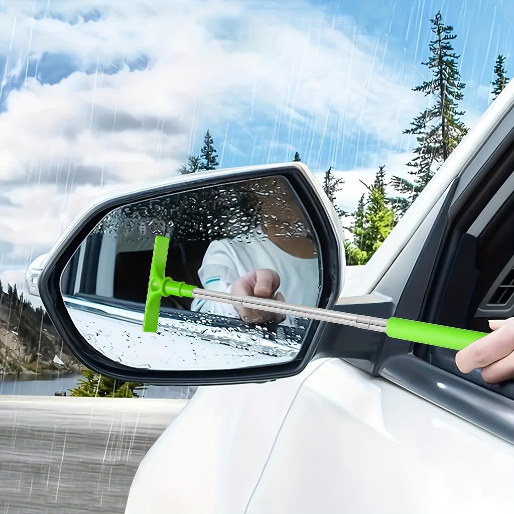 Car Rearview Mirror Retractable Wiper Cleaning Brush