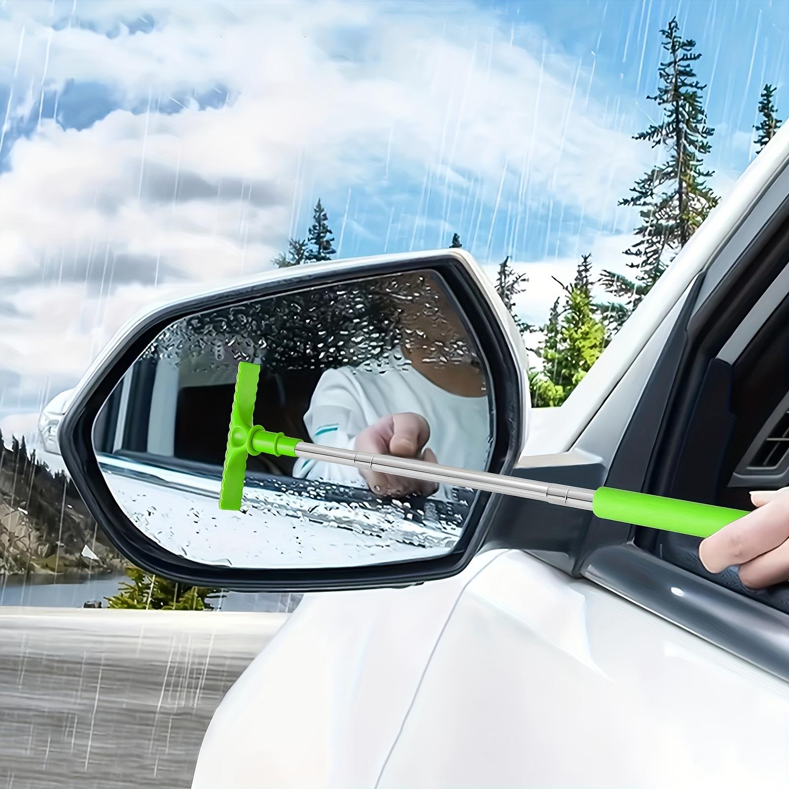 Car Rearview Mirror Retractable Wiper Cleaning Brush зелёный