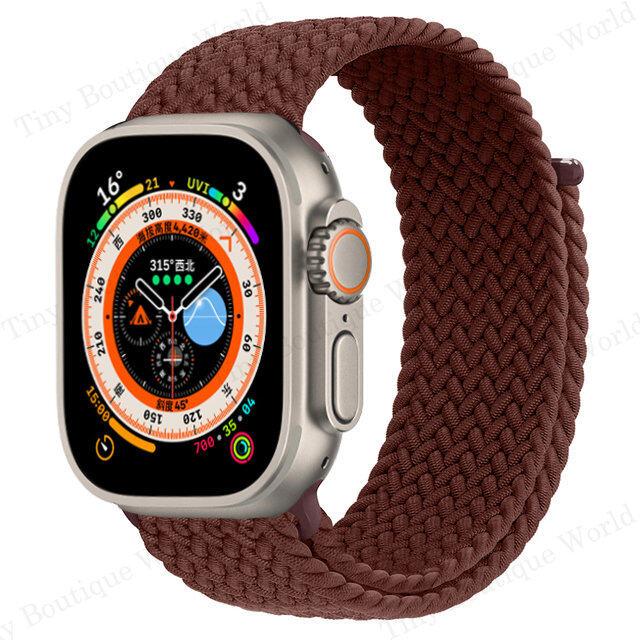 Braided Solo Loop Strap For Apple Watch Ultra 49mm 44mm 45mm 40mm 41mm 42mm Correa Bracelet iWatch Series 8 7 SE 6 5 4 3 Strap