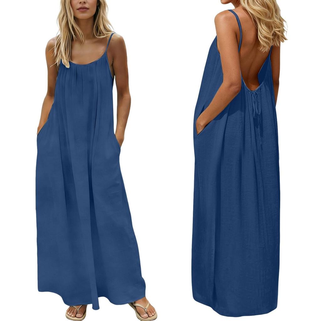 Women's Fashionable Loose-Fit -Color Casual Dress