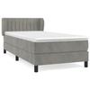 3127589 vidaXL Lit à sommier tapissier et matelas Gris clair 90x200 cm Velours