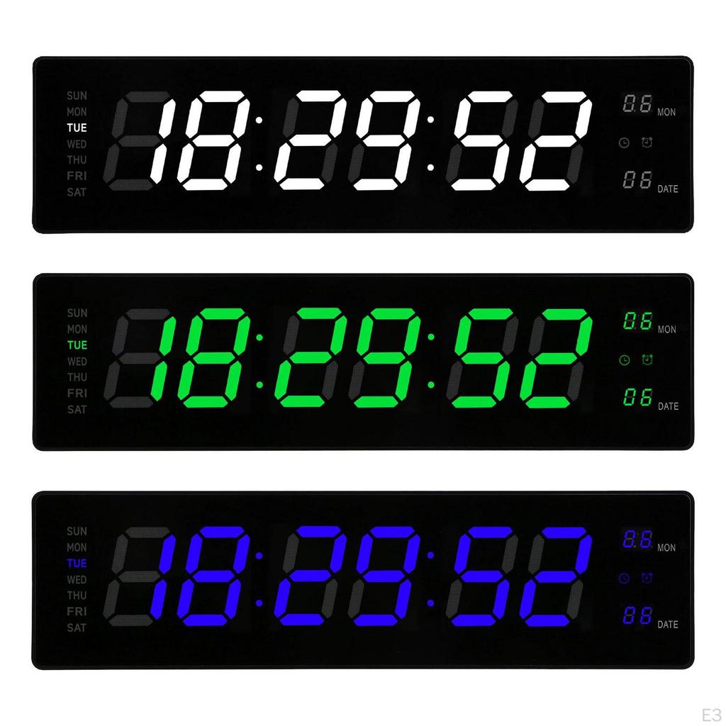 Desk Digital Clock with Date LED Desktop Alarm for Hall Beside Bedroom Green