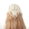 Knitted Tassel Triangle Scarf Ladies Crochet Pastoral Retro Hair Accessories Bandana Headbands For Women Girls French Hair Bands