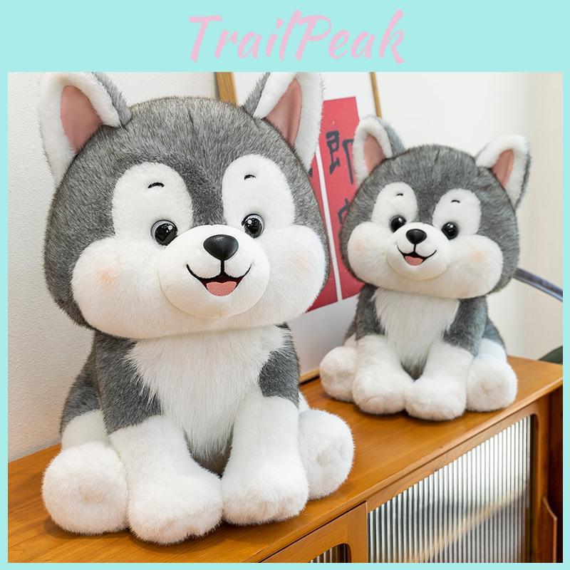 Plush Husky Dog Toy With Short Pile Fabric For Kids And Collectors