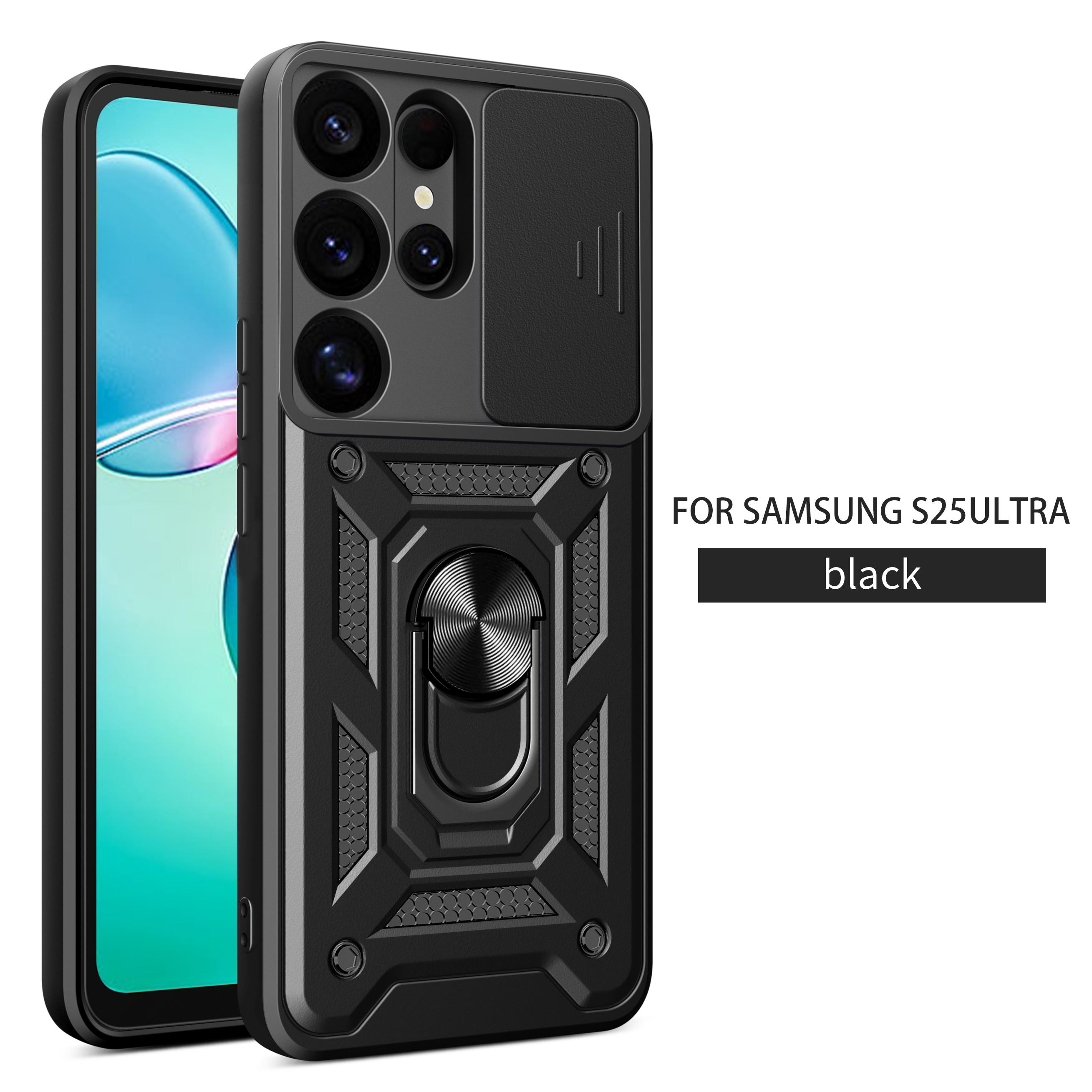 

Чехол для Samsung Galaxy S25 Ultra Чехол для Galaxy S25 Plus s25 s25+ Магнитное кольцо-держатель Бронированный чехол для телефона Защита сдвижной камеры Задняя крышка Galaxy S25
