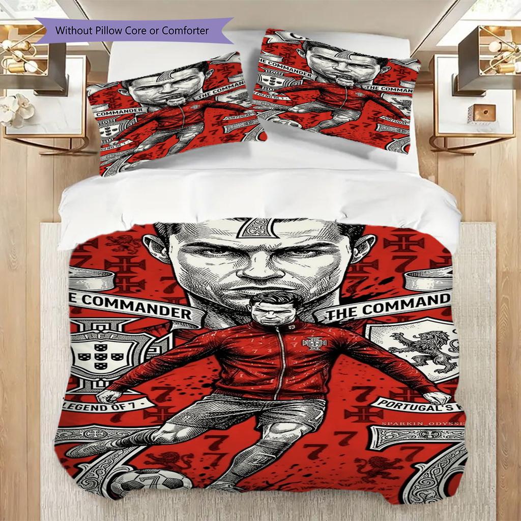 Ronaldo's Legacy Bettwäsche (1 Bettbezug + 2 Kissenbezüge, ohne Füllung) Bettwäsche-Set Weihnachts-Geburtstagsgeschenk Weich und bequem