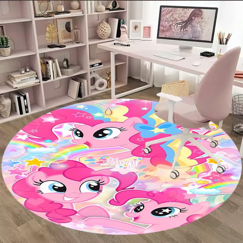 1pc My Little Pony2 Print Round Carpet Chair Round Carpet Suitable for Bedroom Living Room Home Decorative Carpet