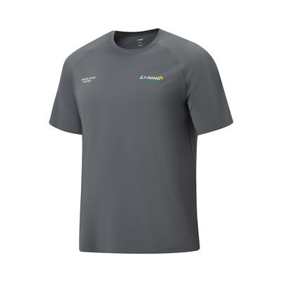 Li Ning Fitness Series Back Letter Pullover Versatile Simple Short Sleeve T-Shirt Men Tops ATSW323-4