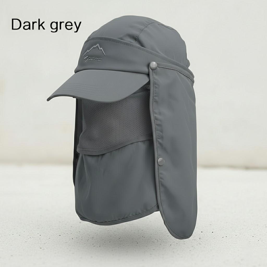 Foldable Sun Visor Hat with Detachable Mosquito Veil Breathable Outdoor Protection for Camping Fishing Hiking