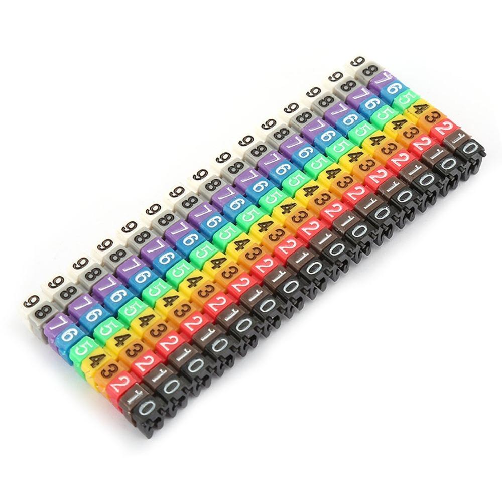 

150PCS Durable 1.5mm² Clip on Wire Markers Colorful Plastic Wire Number Labels Digital Number Tube Color Coded Cables