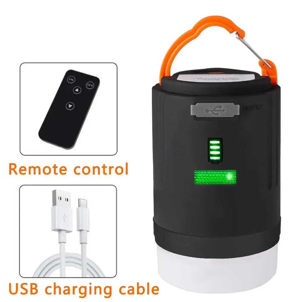Portable LED Camping Hanging Lanterns Camping Tent Light USB Rechargeable Outdoor Waterproof Hiking Fishing Emergency Bulb