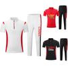 Summer Couple's Sports Suit with Stand-up Collar and Short Sleeves – Children's Long Pants and Cotton Jacket Uniform.