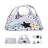 Baby Legetæppe Maveleje Aktivitetsmåtte med 6 Sanselegetøj 87,4 cm x 87,4 cm