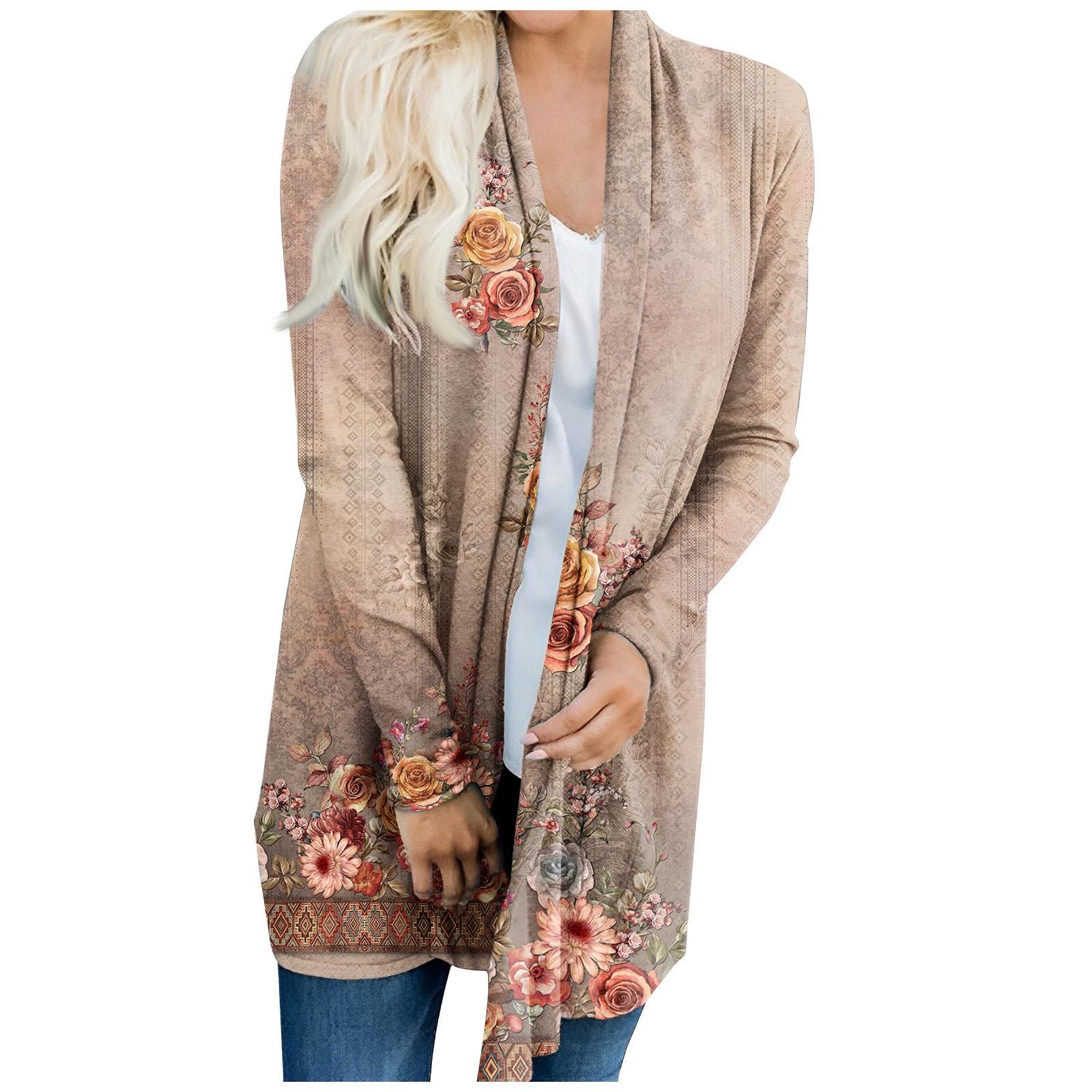 

Женский кардиган с длинным рукавом и принтом спереди, легкая куртка с принтом XXXL