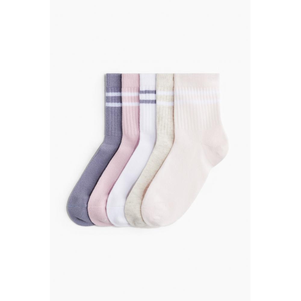 

Носки HM DryMove Sport, комплект из 5 пар, розовые, полосатые