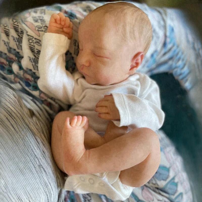 

19-дюймовые милые спящие куклы Levi Reborn, реалистичные мягкие тканевые куклы возрождения тела, окрашенные вручную волосы, детские куклы, игрушки для детей, рождественские подарки на день рождения cloth body
