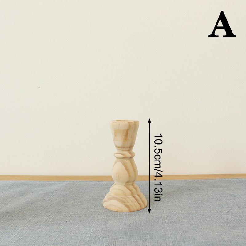 

Wooden Candlesticks Unfinished Wood Candle Holder Pillar Taper Candle Stands For Wedding Party Birthday Home Table Decoration A