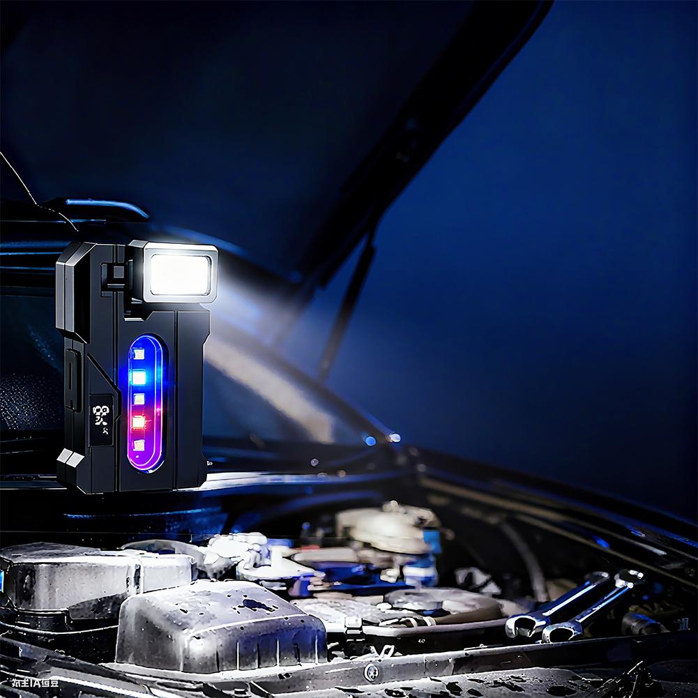 MultiFunction Portable Work Light EDC Flashlight With Charging Cable Portable Pocket Mini Light Double Light For Outdoor Camping