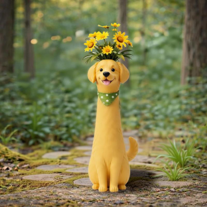 Umweltfreundliche Harz Hund Katze Blumenvase Skurril Niedlich Dekoration Ornament Ungiftig für Zuhause Schreibtisch Kinderzimmer Dekoration