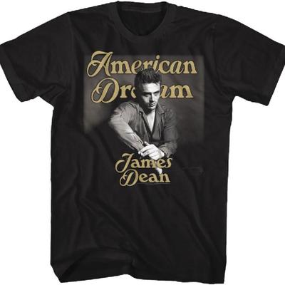 James Dean American Dream Adult Black Short Sleeve T Shirt Vintage Style Graphic Tee