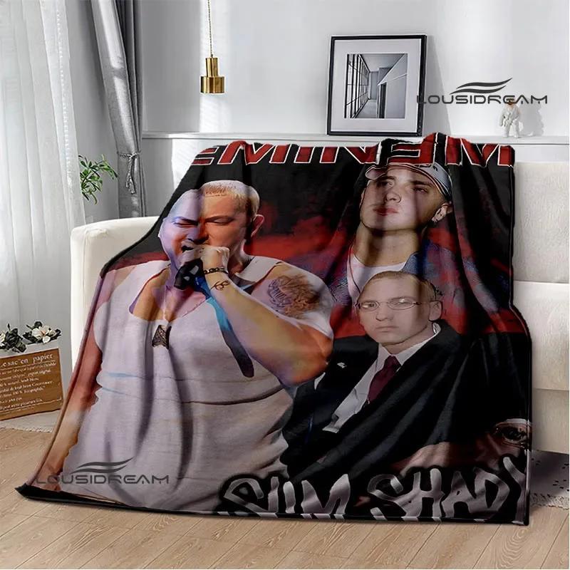Eminem Hip -hop Singer Printing Blanket Warm Blanket Flannel Blanket Picnic Blanket Blankets for Beds Birthday Gift