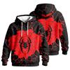 Men's Casual Loose Fit Printed Hoodie with Pocket and Drawstring