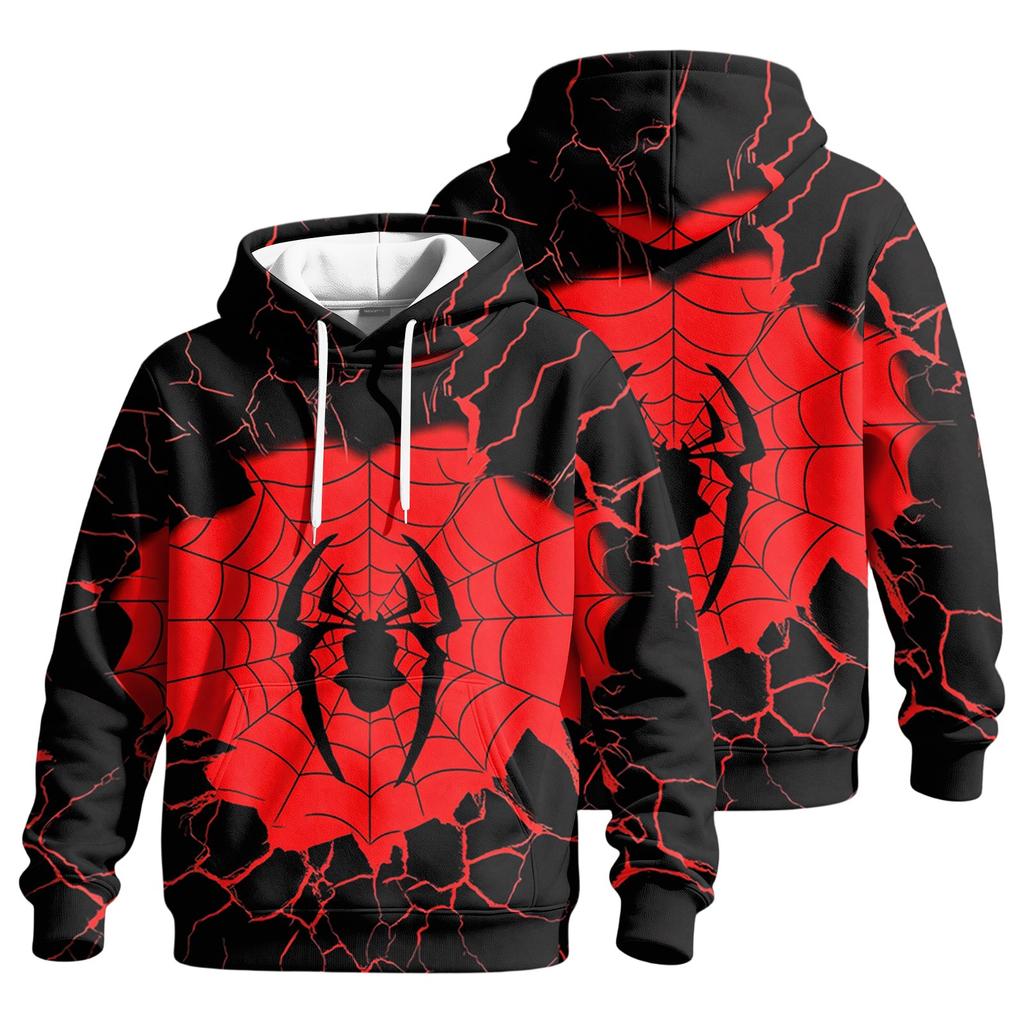 Men's Casual Loose Fit Printed Hoodie with Pocket and Drawstring